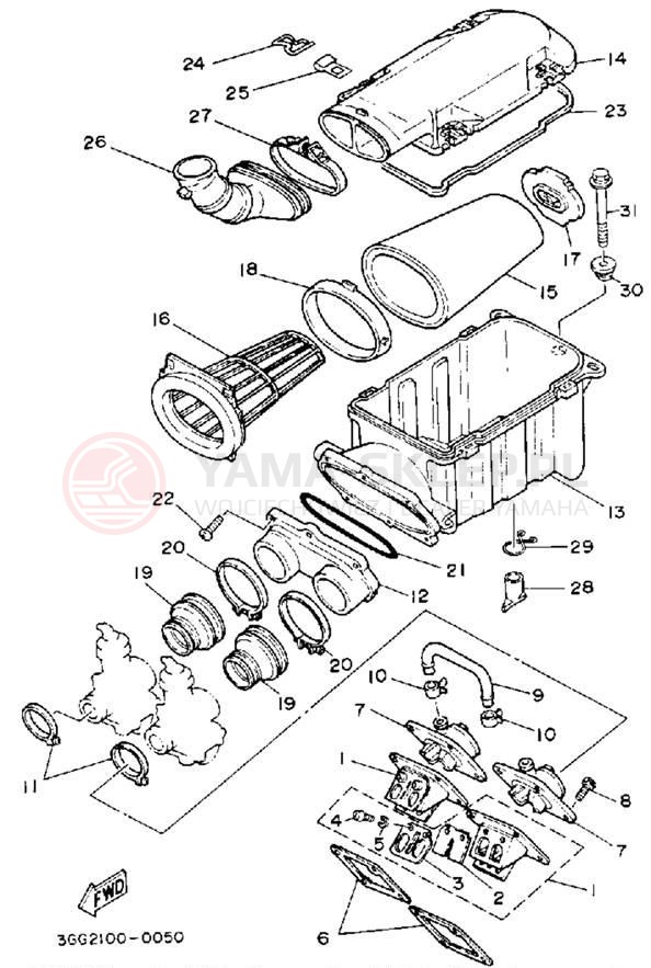 Schemat "Filtr powietrza" do Yamaha BANSHEE YFZ350D_MN