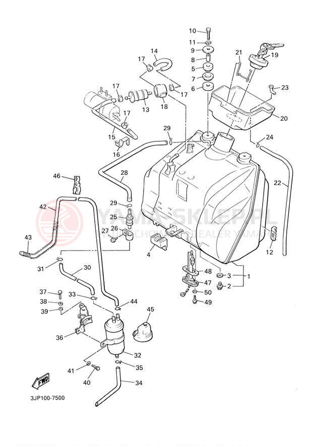 Schemat "zbiornik paliwa" do Yamaha V-MAX VMX1200NC/VMX1200N