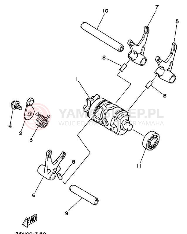 Schemat "Wodziki, automat" do Yamaha WR500ZE