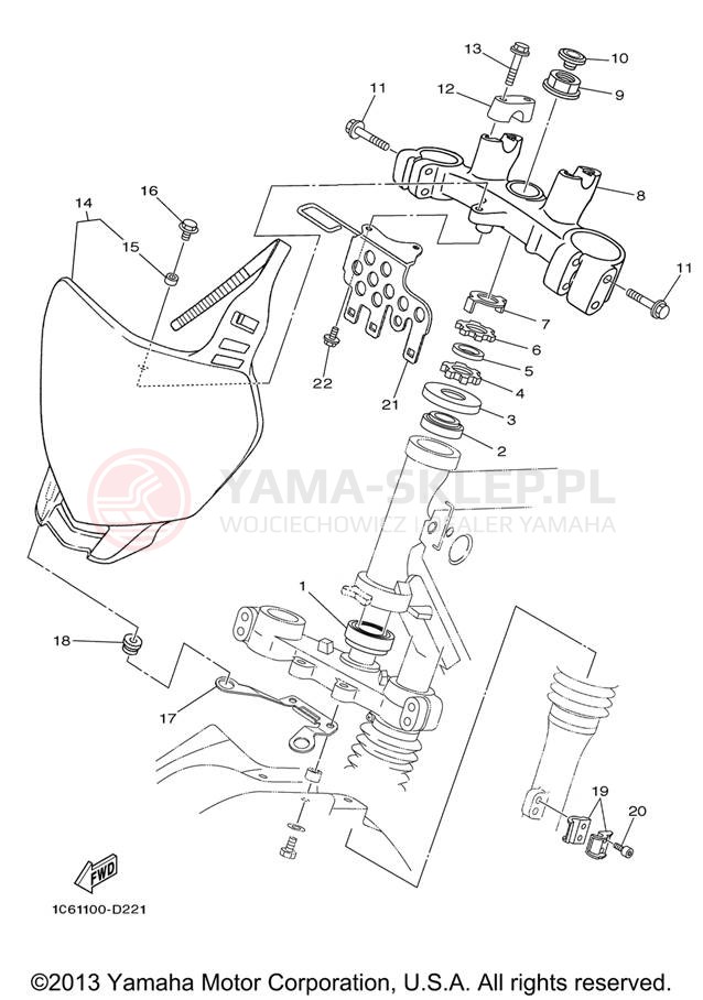 Schemat "Półki zawieszenia" do Yamaha TT-R230 TTR230V