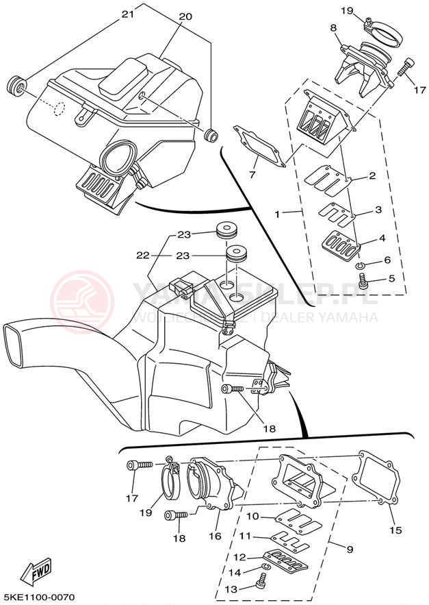 Schemat "Wtrysk paliwa" do Yamaha TZ250 TZ250N