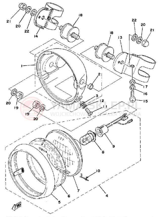 Schemat "Lampa przód" do Yamaha IT175F