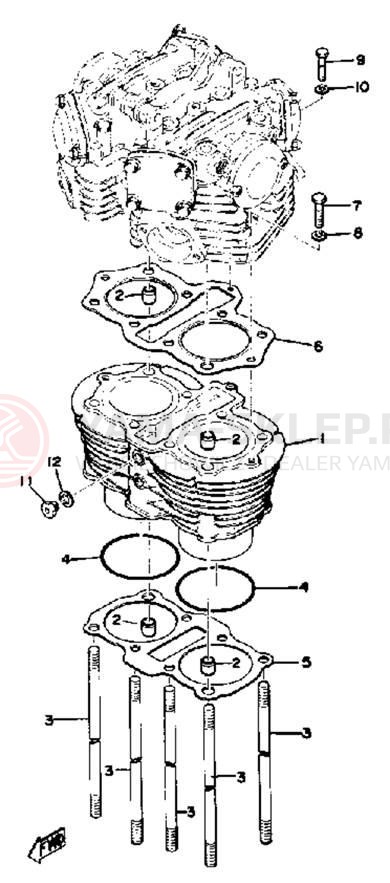 Schemat "cylinder" do Yamaha XS650D