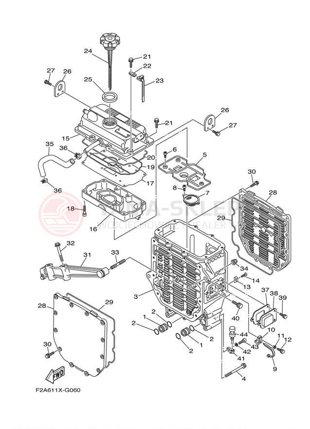 Schemat "Chłodnica oleju" do Yamaha 212 X FAT1100ALH/FAT1100BLH