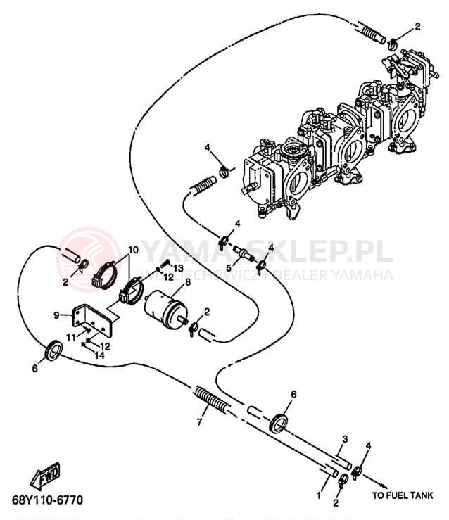 Schemat "Układ paliwowy" do Yamaha XR1800 XRT1200Y