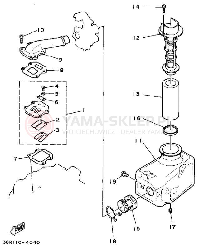 Schemat "Filtr powietrza" do Yamaha 4-ZINGER YF60S