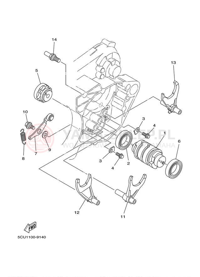Schemat "Wodziki, automat" do Yamaha YZ250 YZ250M1