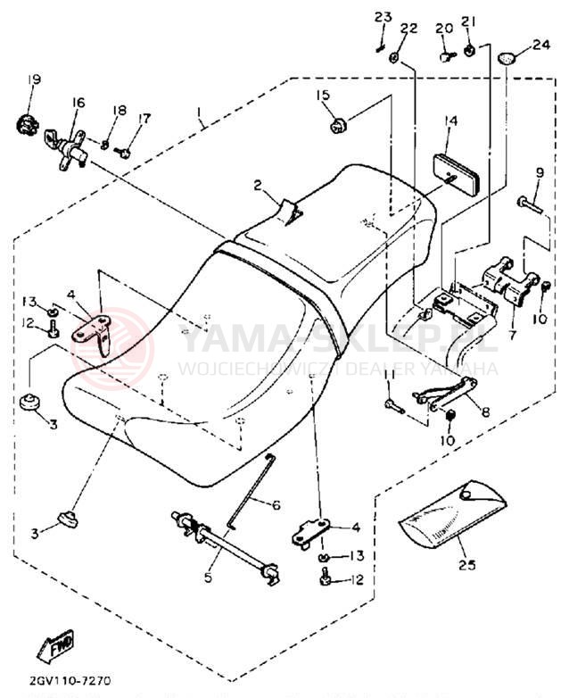 Schemat "siedzenie" do Yamaha VIRAGO 535 XV535U
