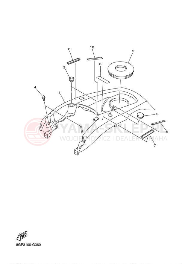 Schemat "INSTRUMENT PANEL" do Yamaha PHAZER GT PZ50GTBW