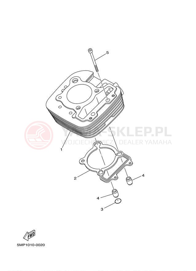 Schemat "cylinder" do Yamaha XT225 XT225RC/XT225R