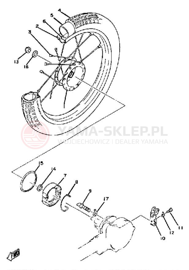Schemat "Koło tył" do Yamaha QT50K