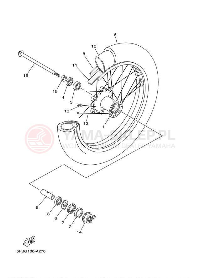 Schemat "Koło przód" do Yamaha V-STAR CUSTOM XVS650RC/XVS650R