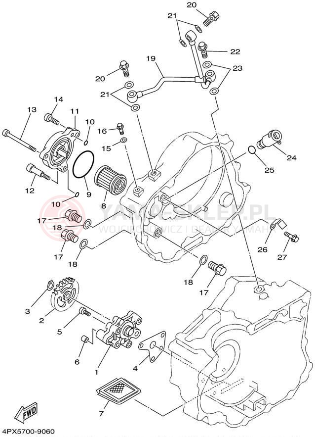 Schemat "Pompa olejowa" do Yamaha TTR250 TTR250P/TTR250PC