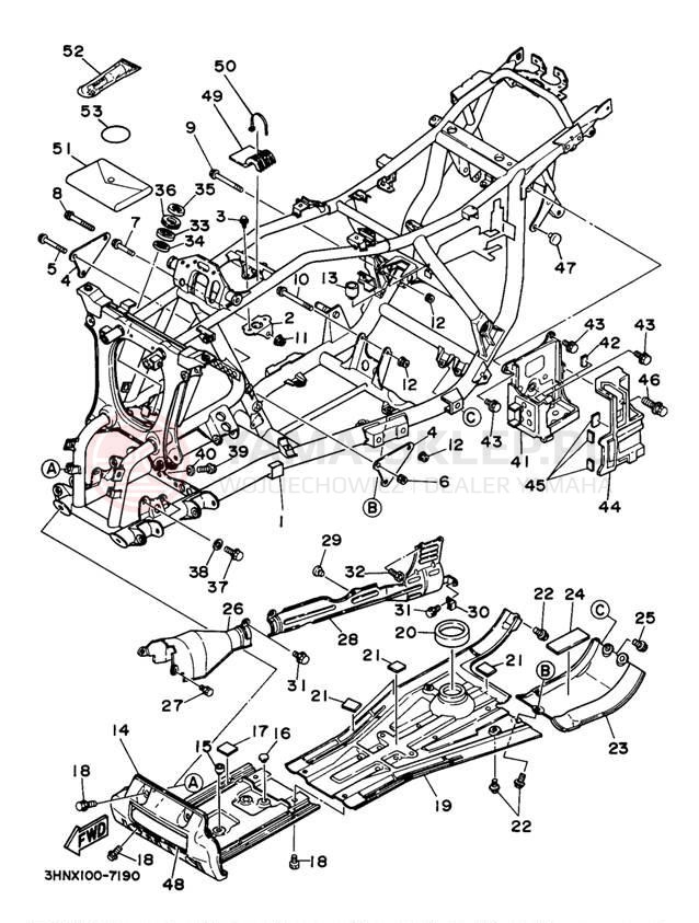 Schemat "rama" do Yamaha YFM350FWJ