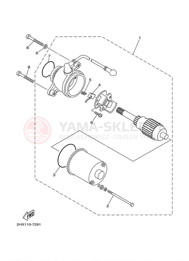 Schemat "rozrusznik" do Yamaha RAPTOR 80 YFM80RT