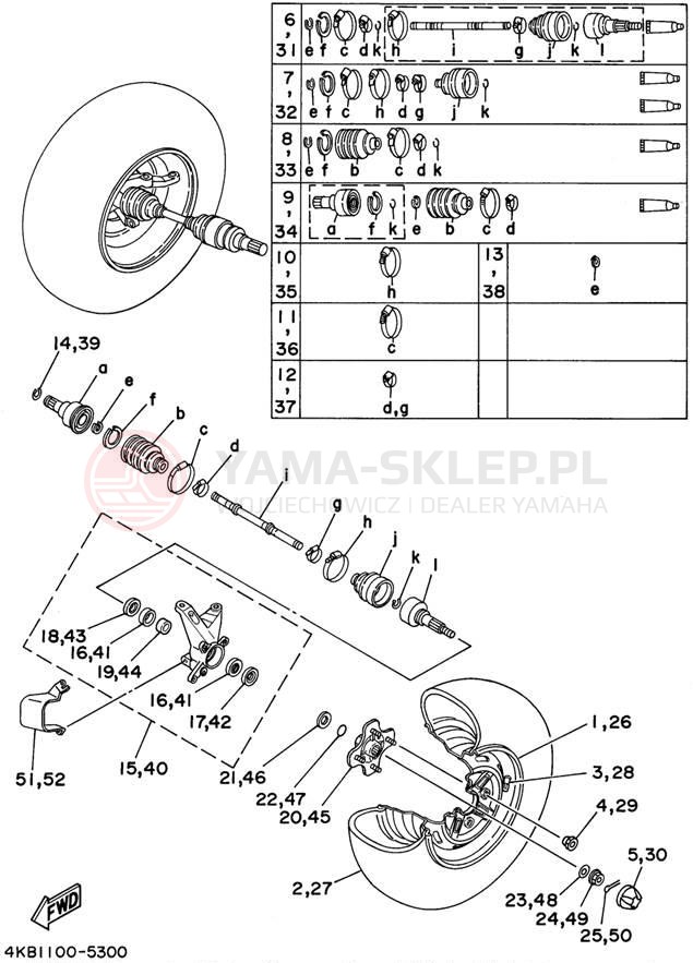 Schemat "Koło przód" do Yamaha YFM35FXG_M
