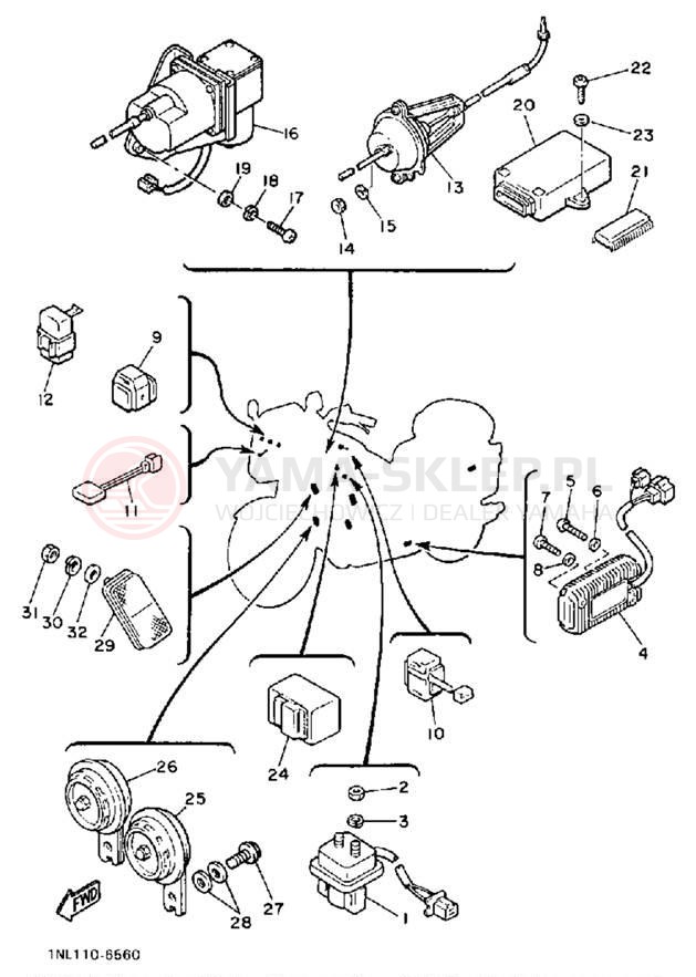 Schemat "układ elektryczny" do Yamaha XVZ13DSC/XVZ13DS
