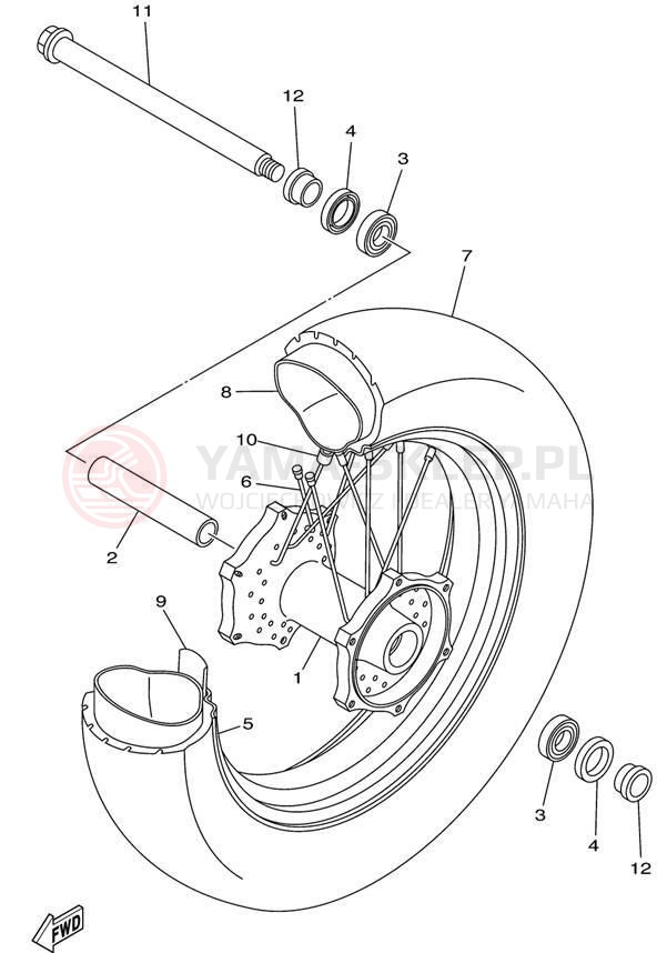 Schemat "Koło przód" do Yamaha ROAD STAR XV1600AP/XV1600APC