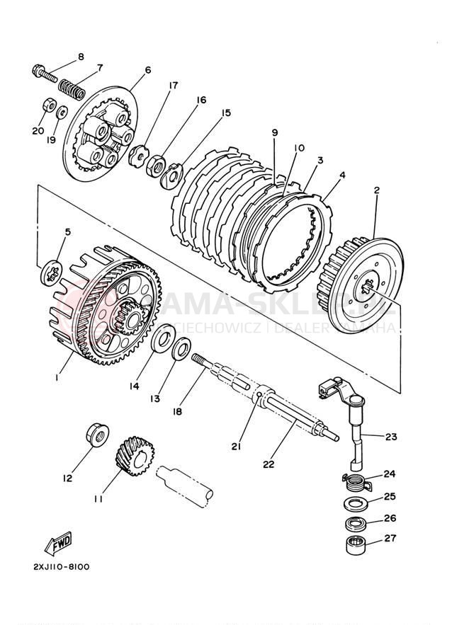 Schemat "sprzęgło" do Yamaha BLASTER YFS200S