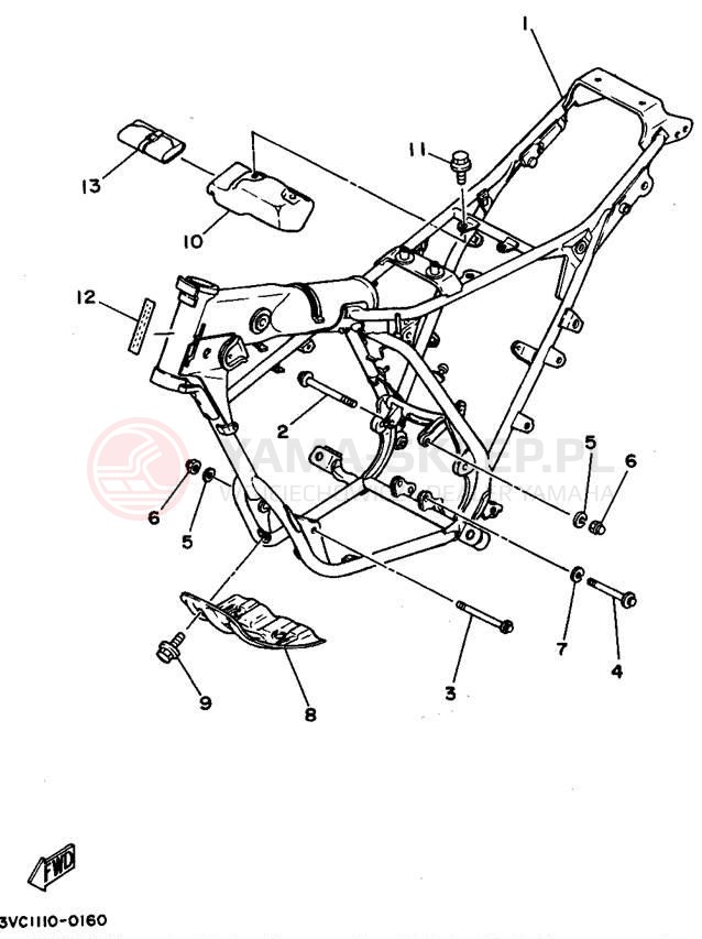 Schemat "rama" do Yamaha RT180A
