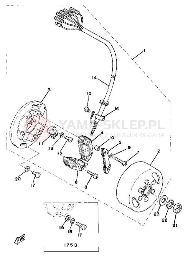 Schemat "Moduł zapłonowy - cewka" do Yamaha IT175E