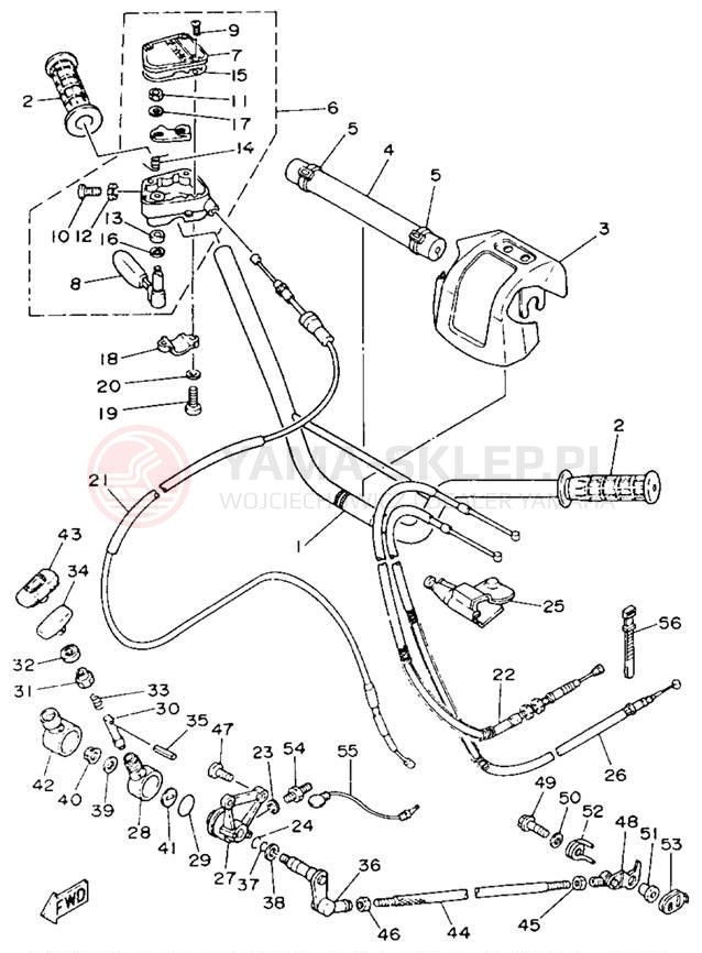 Schemat "Kierownica i osprzęt" do Yamaha WARRIOR YFM350XE_M