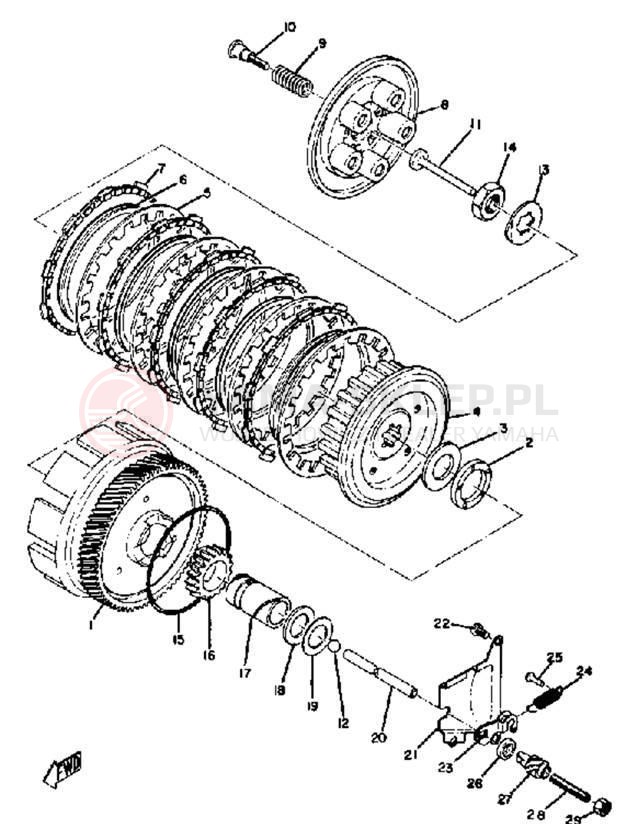 Schemat "sprzęgło" do Yamaha CT1