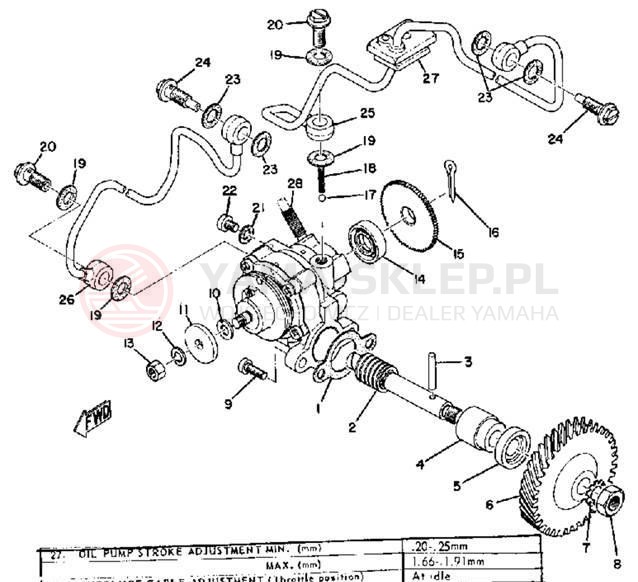 Schemat "Pompa olejowa" do Yamaha HS1