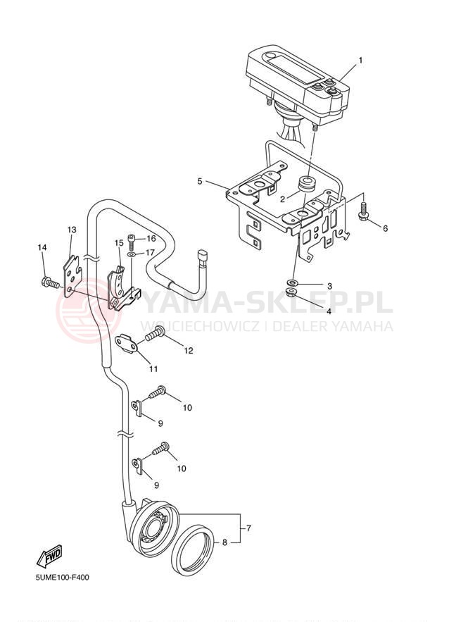 Schemat "licznik" do Yamaha WR250F WR250FW