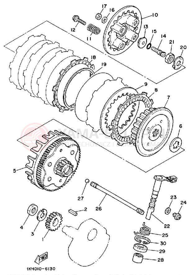 Schemat "sprzęgło" do Yamaha TT225T