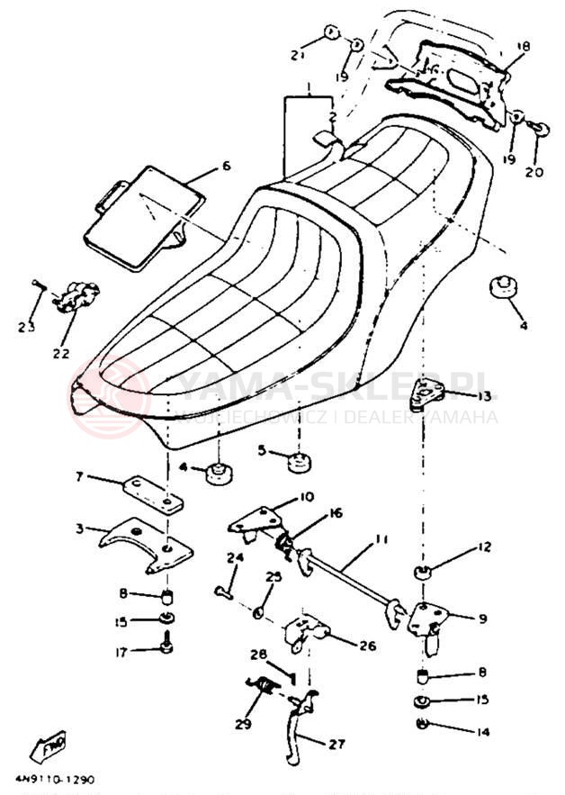 Schemat "siedzenie" do Yamaha XS650SK