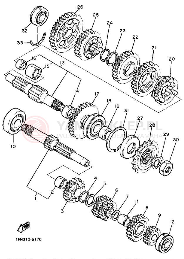 Schemat "Skrzynia biegów " do Yamaha FZ750UC/FZ750U