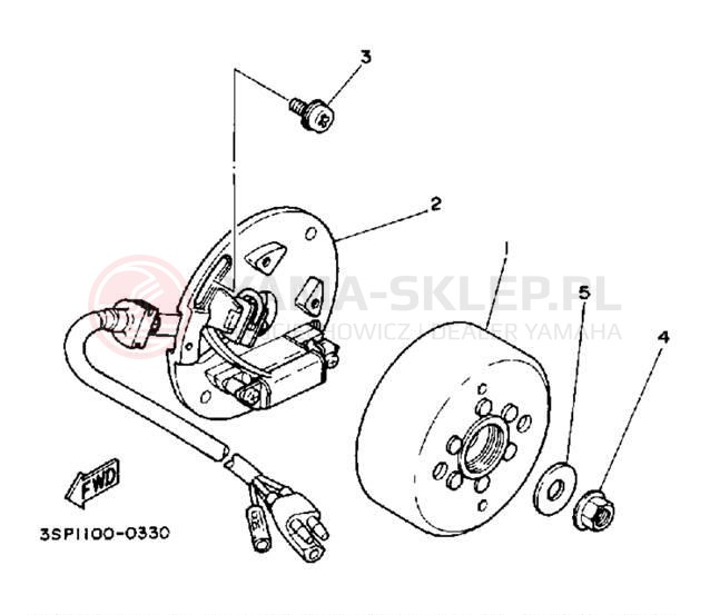 Schemat "prądnica" do Yamaha YZ250A