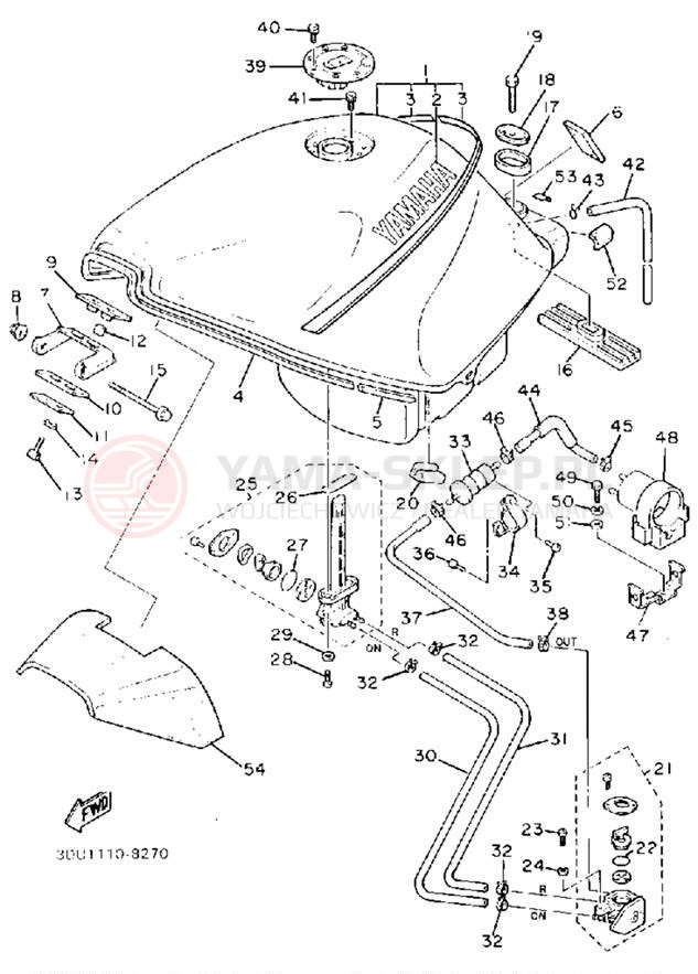 Schemat "zbiornik paliwa" do Yamaha FZR1000U/FZR1000UC