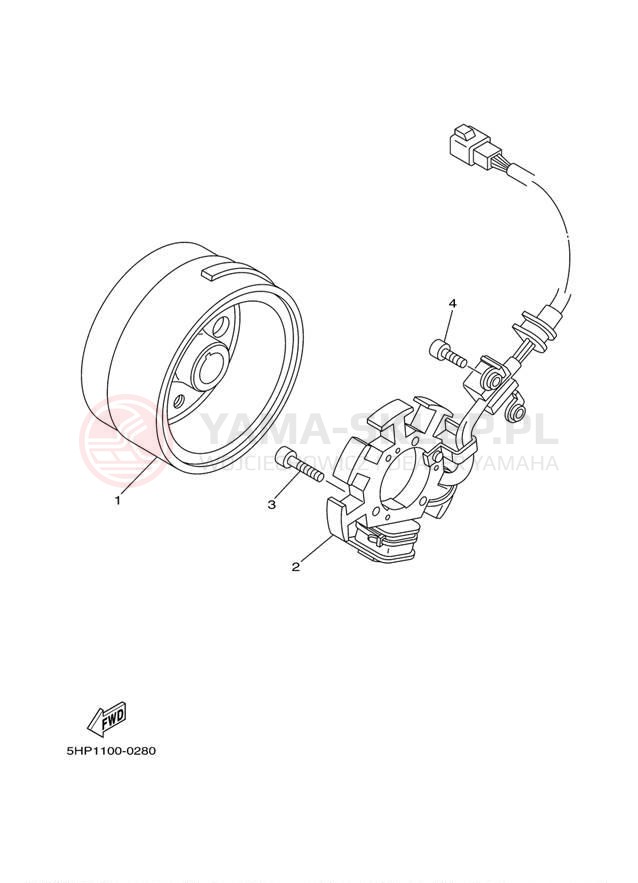 Schemat "prądnica" do Yamaha TTR125L TTR125LX