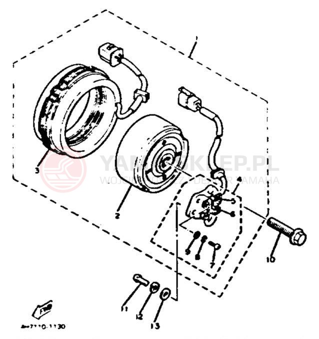 Schemat "prądnica" do Yamaha XJ750J