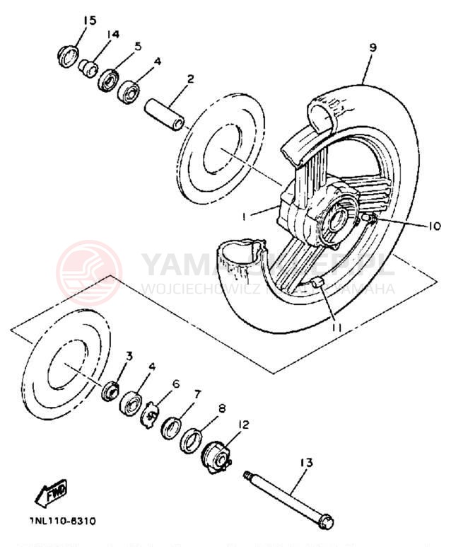 Schemat "Koło przód" do Yamaha XVZ13U/XVZ13UC