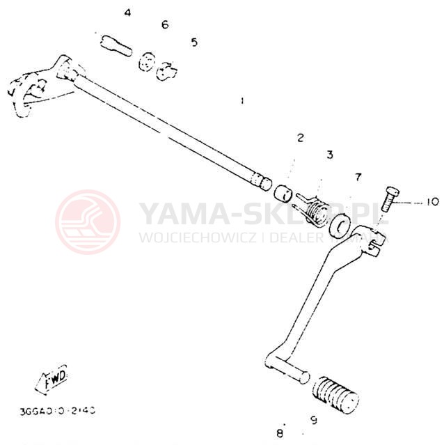 Schemat "Dźwignia zmiany biegów, wałek" do Yamaha BANSHEE YFZ350E_MN