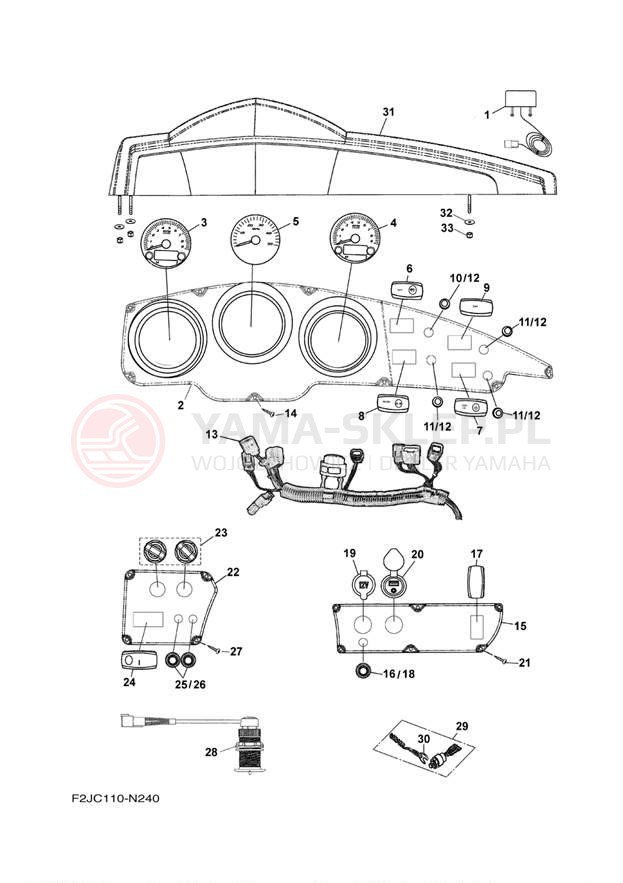 Schemat "układ elektryczny" do Yamaha 212SS CALIFORNIA XAT1800CLN