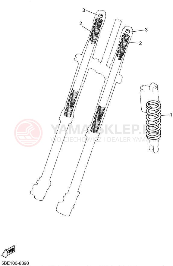 Schemat "Zawieszenie przód" do Yamaha WR426F WR426FN