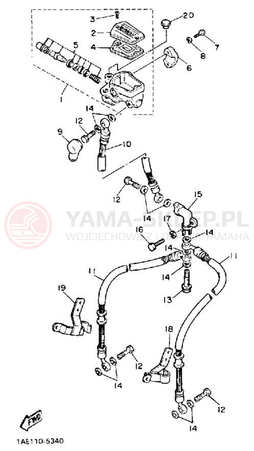 Schemat "Pompa hamulcowa przednia" do Yamaha FZ750SC/FZ750S