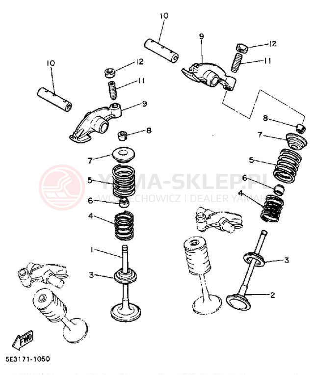 Schemat "zawory" do Yamaha VIRAGO 700 XV700CSC/XV700CS