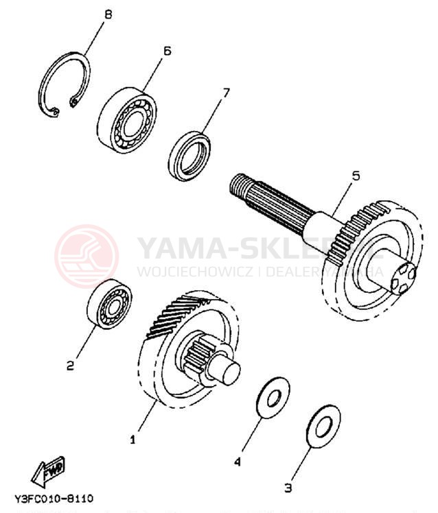 Schemat "Skrzynia biegów " do Yamaha ZUMA CW50W