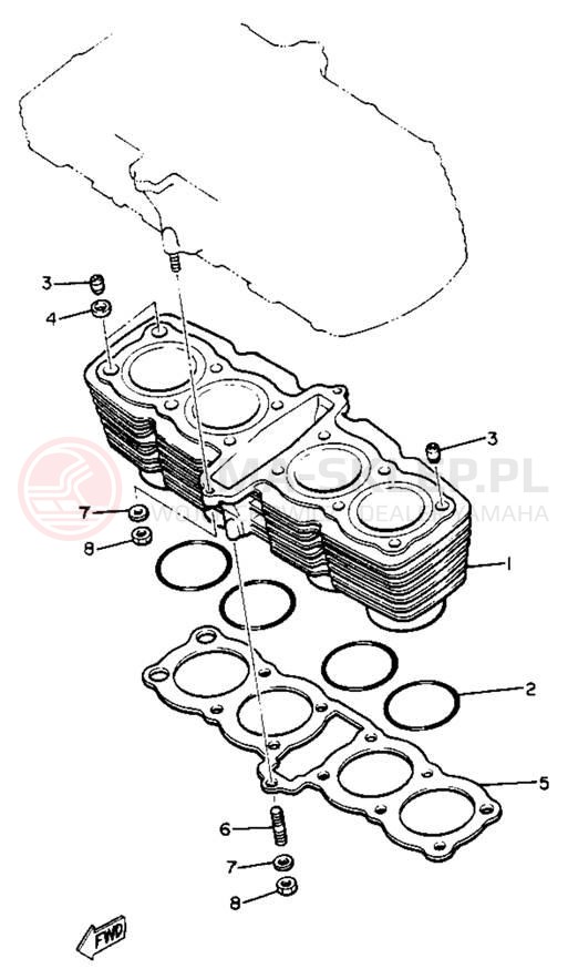 Schemat "cylinder" do Yamaha XJ650LH
