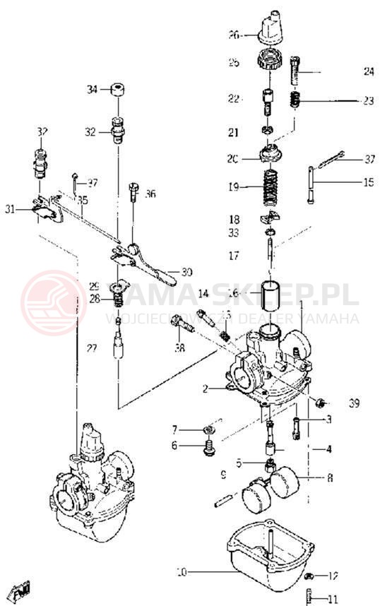 Schemat "Gaźnik" do Yamaha YL1E