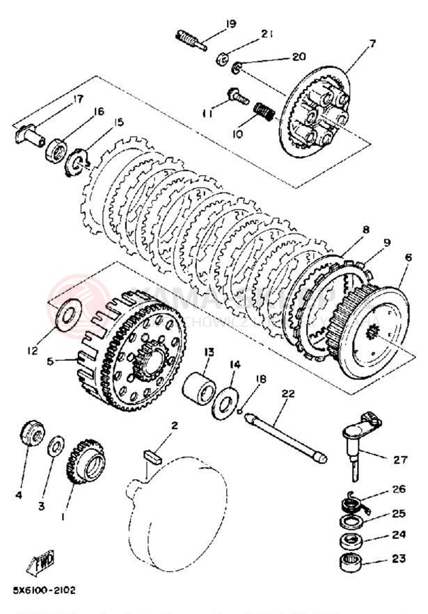Schemat "sprzęgło" do Yamaha YZ490L