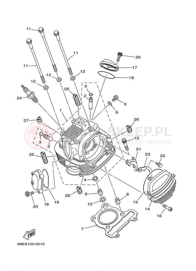 Schemat "głowica" do Yamaha TTR230 TTR230Y