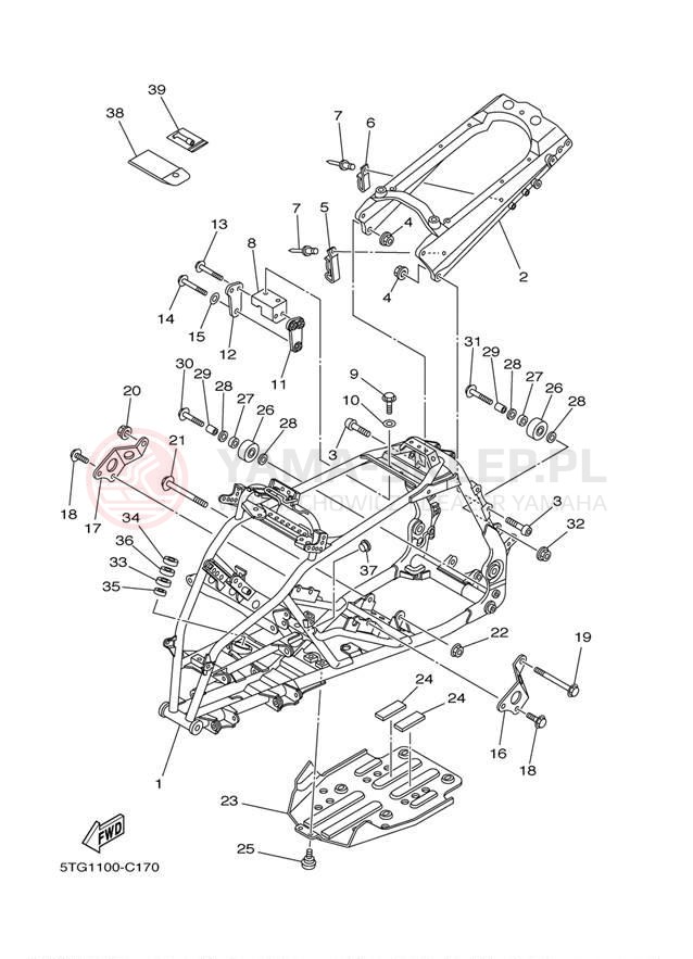 Schemat "rama" do Yamaha YFZ450 YFZ450S