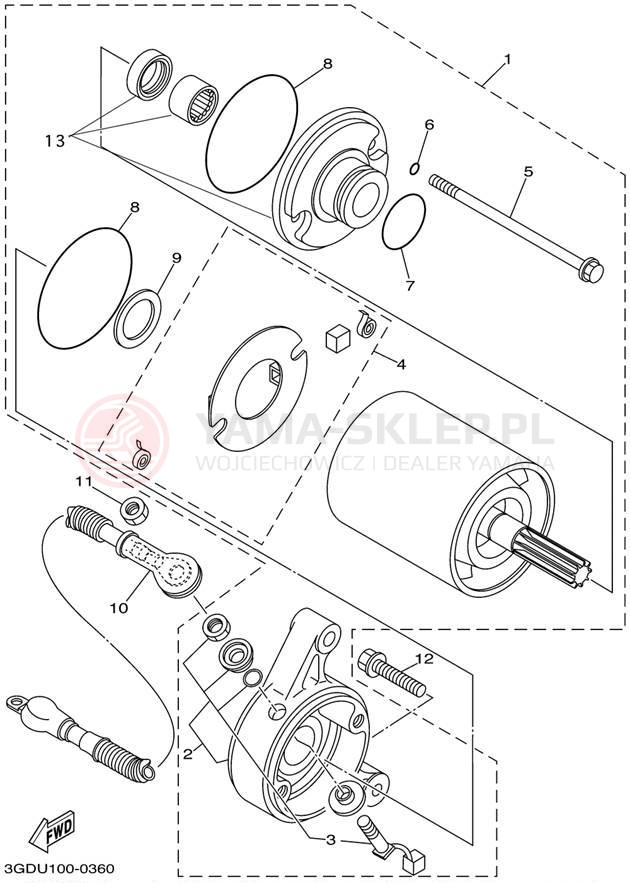 Schemat "rozrusznik" do Yamaha WARRIOR YFM350XP/YFM350XPC