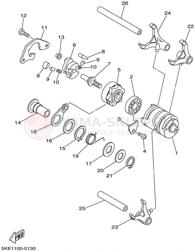 Schemat "Wodziki, automat" do Yamaha TZ250 TZ250N